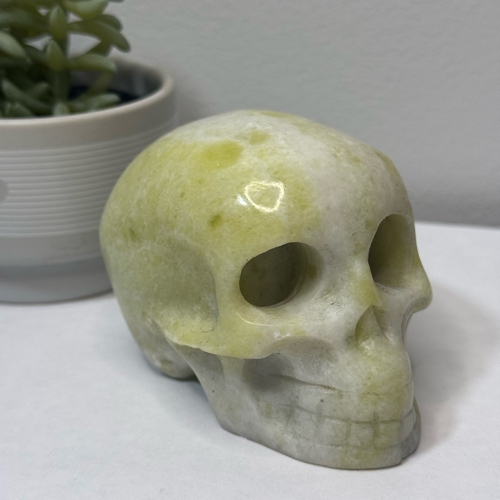 Natural Jade Stone Skull